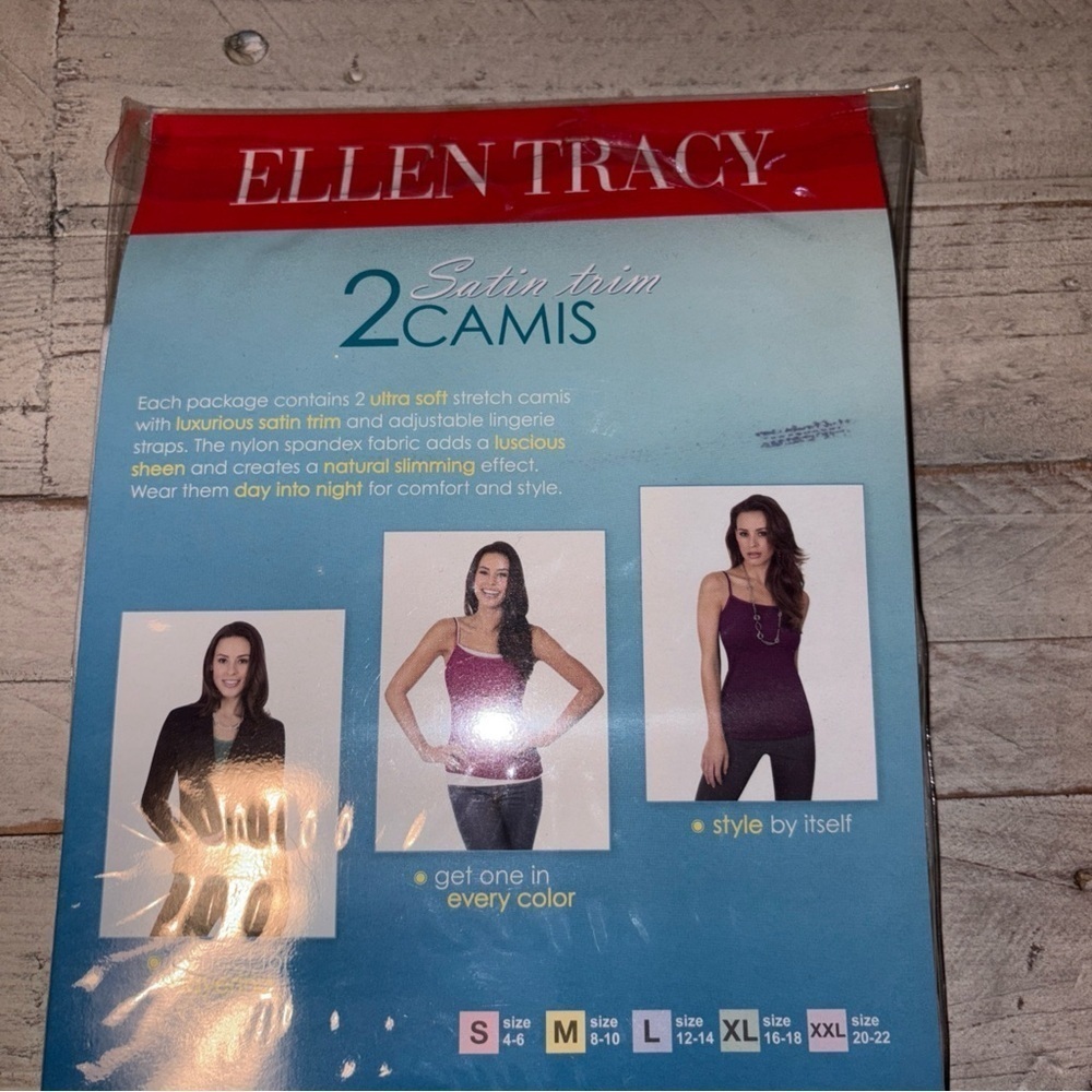 Ellen Tracey 2 Satin Trim Camis Women’s Sz XXL 20-22 Ultra Soft Natural Slimming - Picture 11 of 12